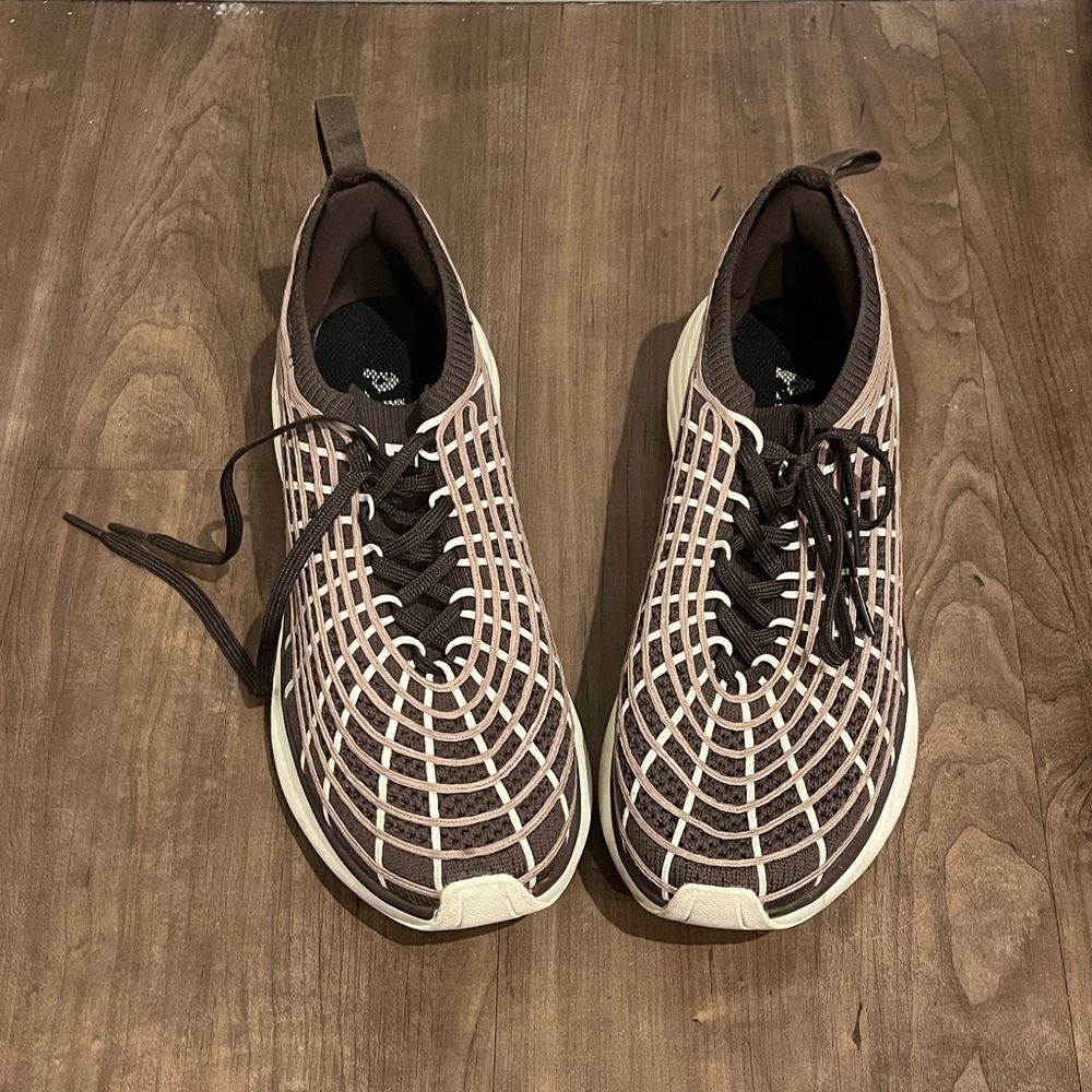 APL Men's Brown Knit Athletic Sneakers with White Grid
